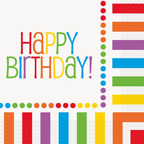 Servilleta Grande - Happy Birthday Rainbow