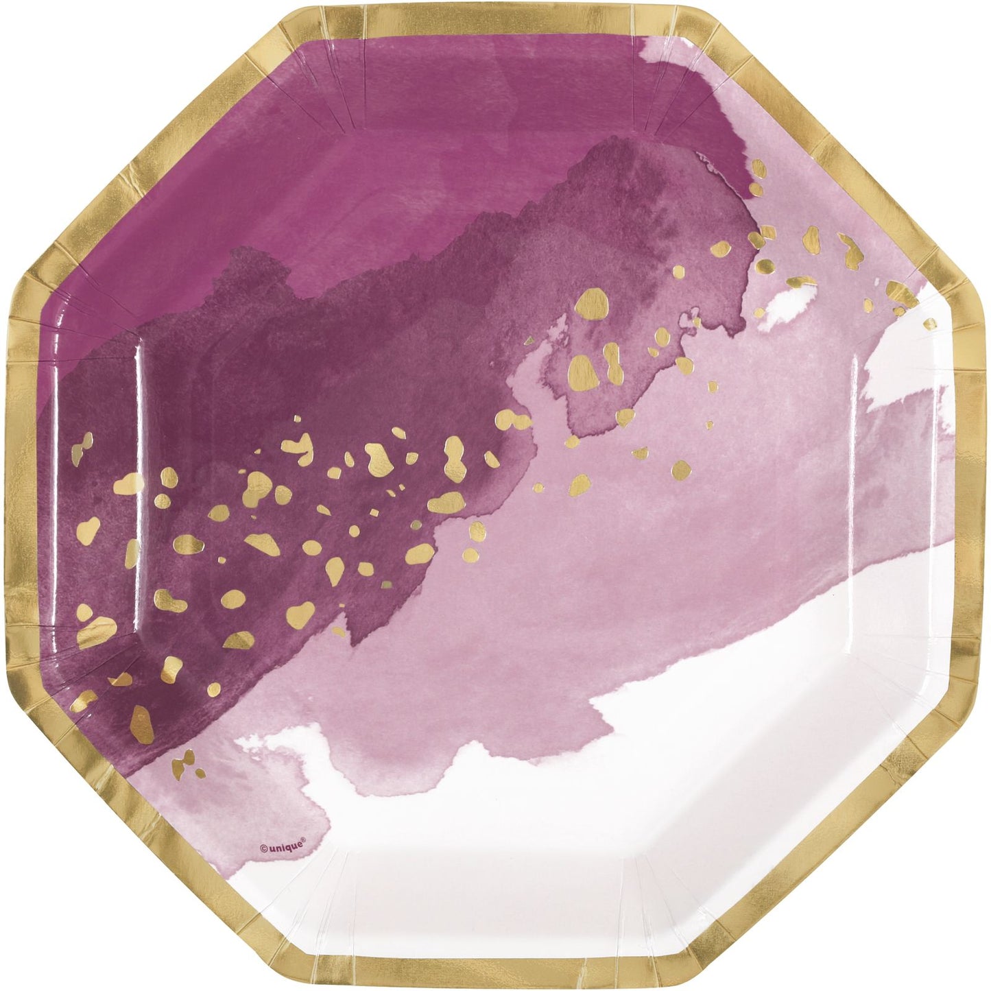 Plato Octagonal - Marble púrpura (8 piezas)