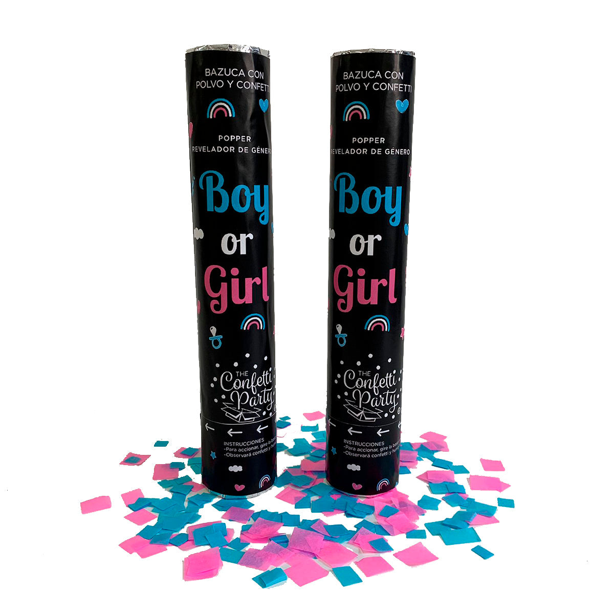 Bazuca - Boy or Girl? - Confetti - Grande - Azul