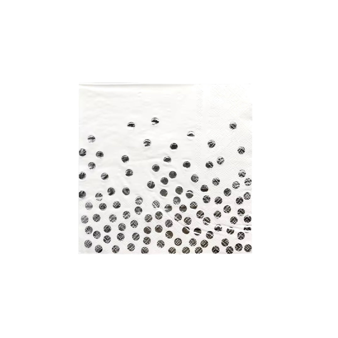 Servilleta Grande Dots Plata (20 piezas)