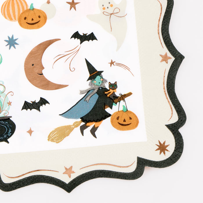 Servilletas con borde ornamentado para Halloween (16 piezas)