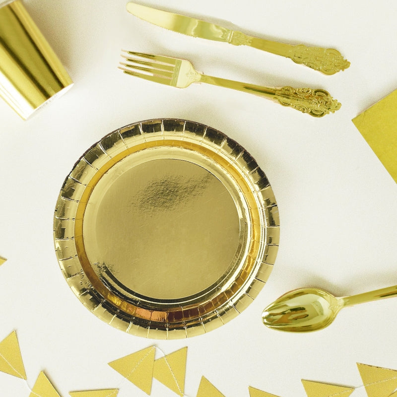 Plato Chico - Dorado Foil (8 piezas)