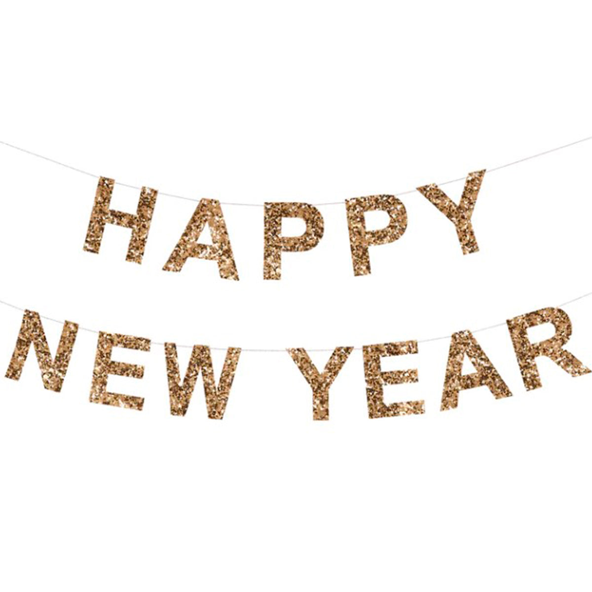 Letrero - Happy New Year - Glitter Dorado