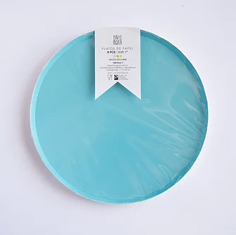 Plato - Azul Claro Chico (8 piezas)