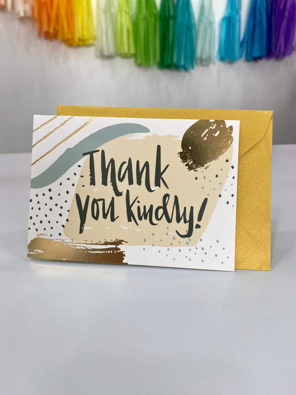Tarjeta - Thank you kindly (1 pieza)