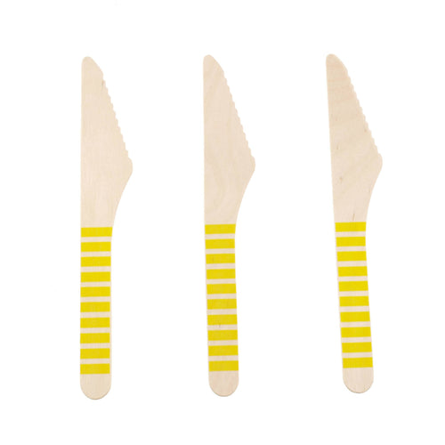 Cuchillos de Madera con Amarillo (8 piezas)