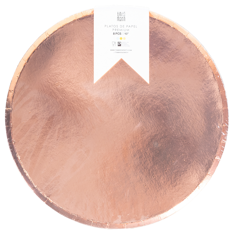 Plato - Oro Rosa Foil Extra Grande (8 piezas)
