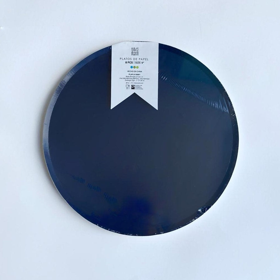 Plato - Azul Marino Grande (8 piezas)