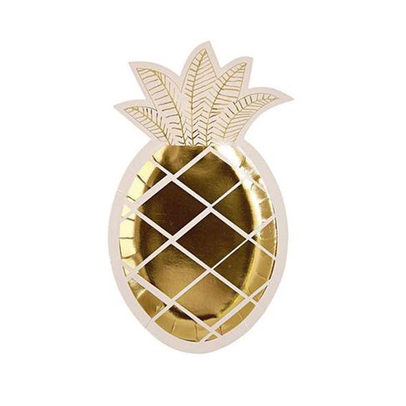 Plato - Piña Dorada (8 piezas)