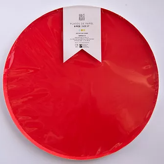 Plato - Rojo Grande (8 piezas)