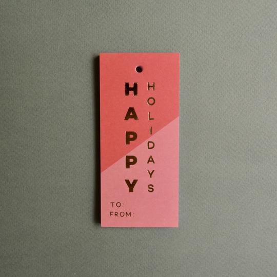 Mini Tarjeta - tags HAPPY HOLLIDAYS (5 piezas)