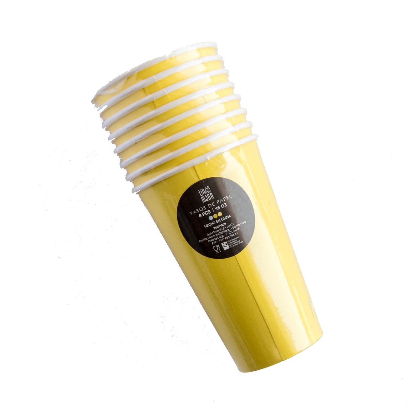 Vaso Alto - Amarillo (8 piezas)