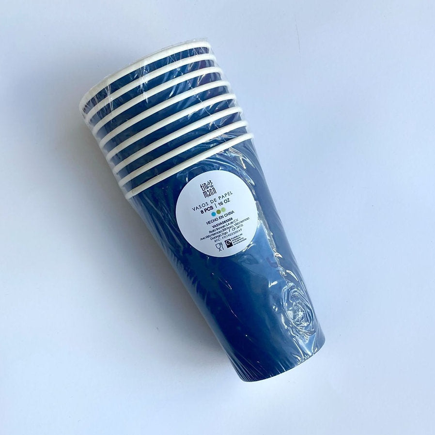 Vaso Alto - Azul Marino (8 piezas)