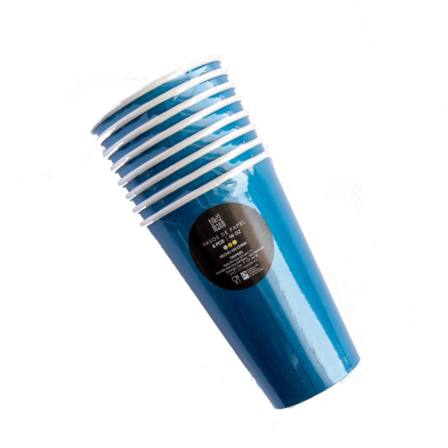 Vaso Alto - Azul Medio (8 piezas)