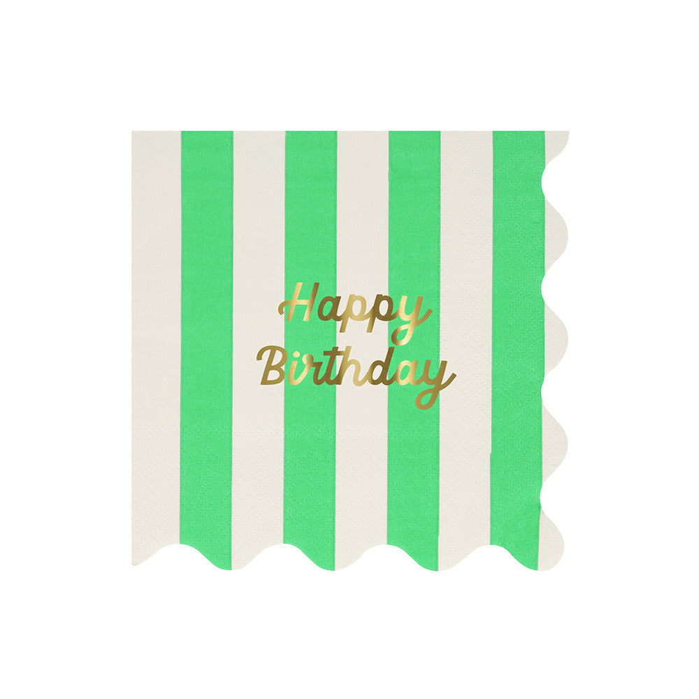 Servilletas grandes Happy Birthday stripes (16pzs)