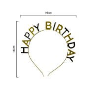 Diadema - Happy Birthday Dorado y Negro  (1 pieza)