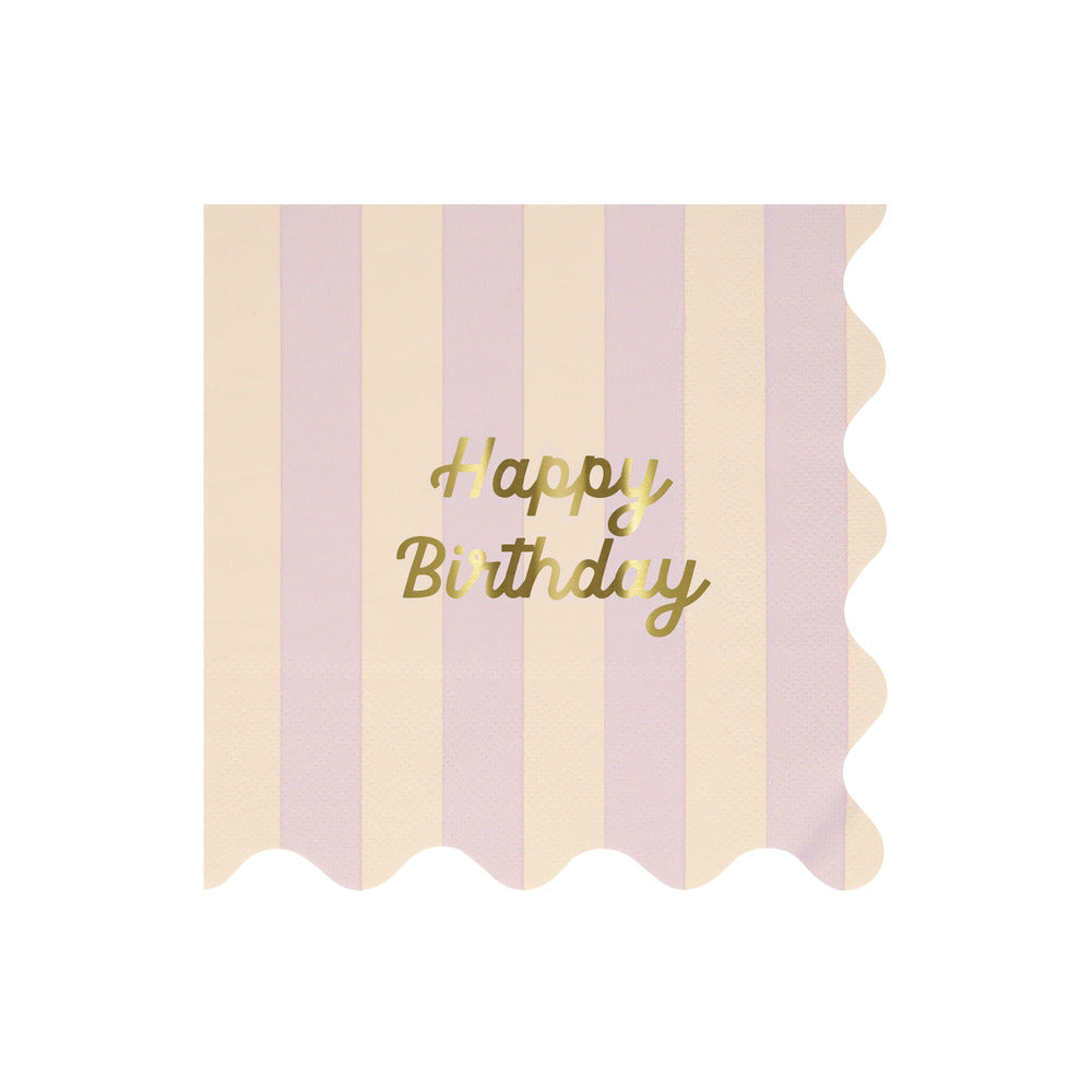 Servilletas grandes Happy Birthday stripes (16pzs)