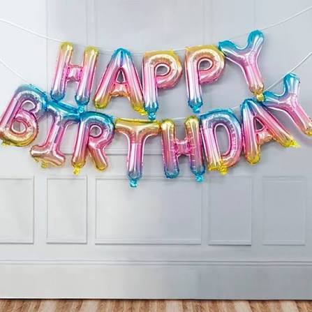 Letrero de globos - Happy Birthday
