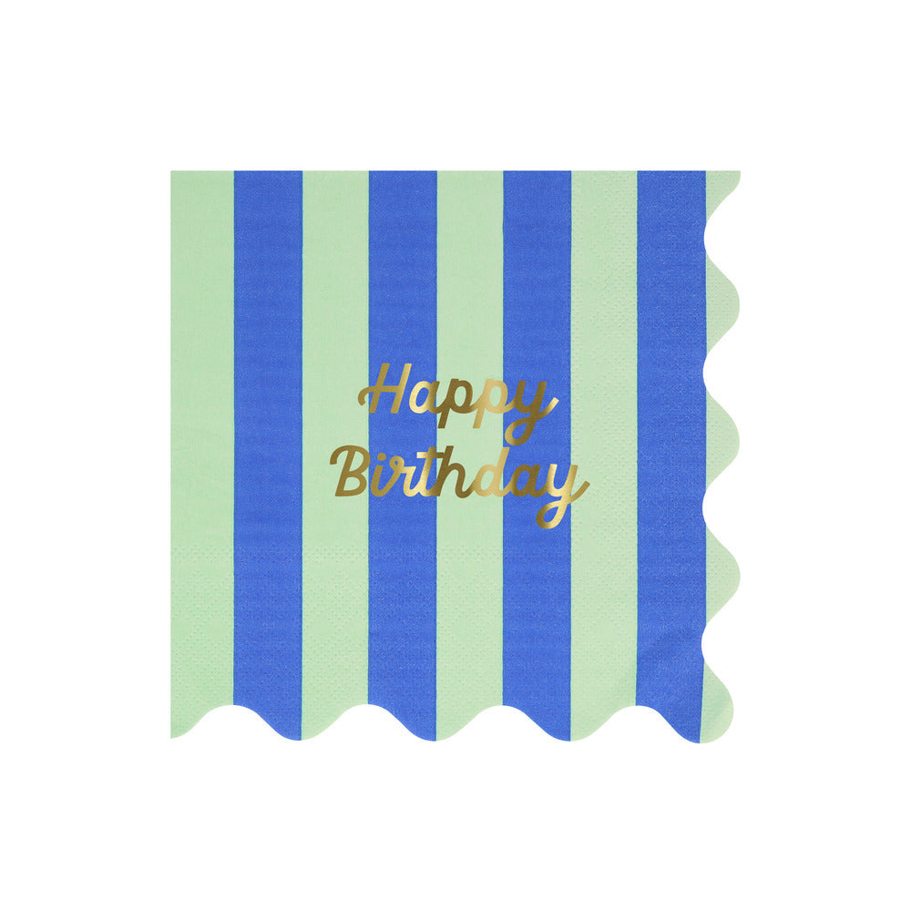 Servilletas grandes Happy Birthday stripes (16pzs)