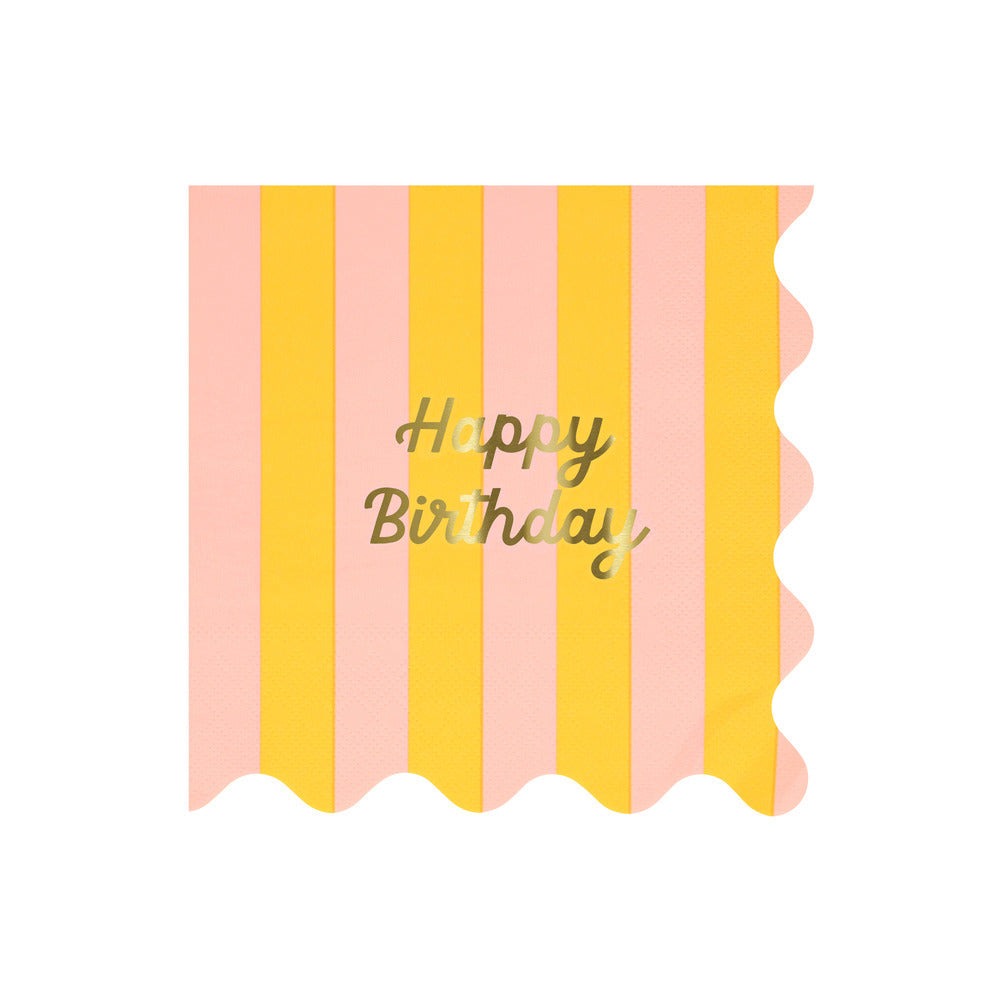 Servilletas grandes Happy Birthday stripes (16pzs)