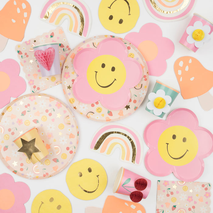 Servilletas con forma de iconos felices (x 16)