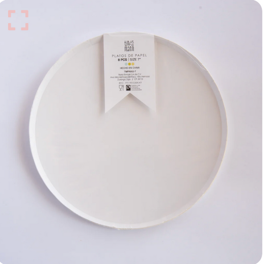 Plato - Blanco Grande  (8 piezas)