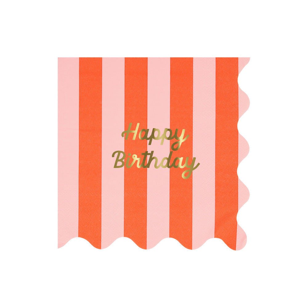 Servilletas grandes Happy Birthday stripes (16pzs)