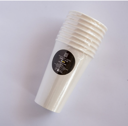 Vaso Alto - Blanco (8 piezas)