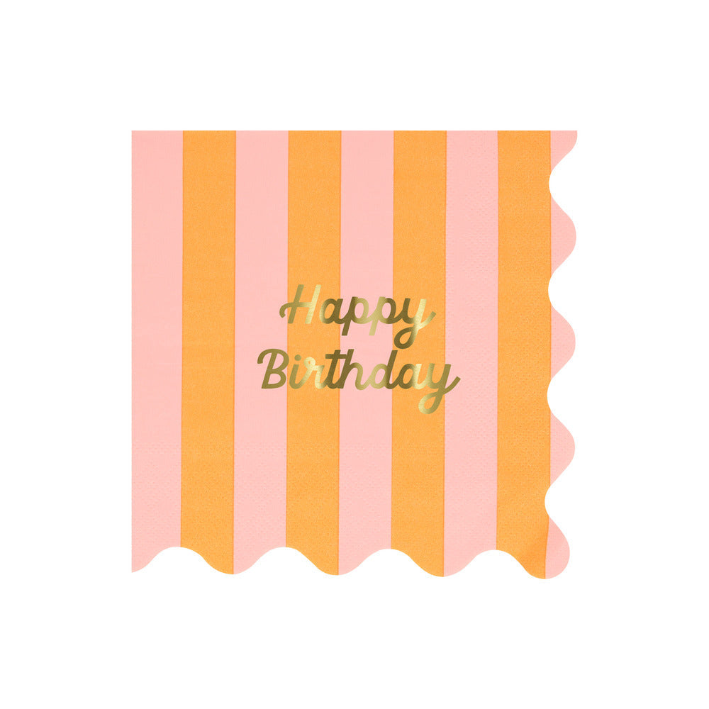 Servilletas grandes Happy Birthday stripes (16pzs)