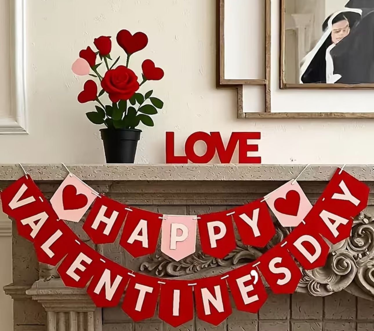 Letrero de tela  - Happy Valentine´s  Day