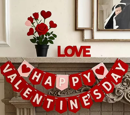 Letrero de tela  - Happy Valentine´s  Day