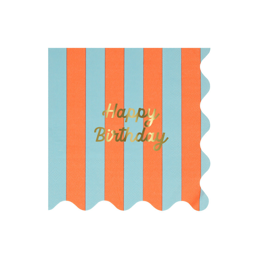 Servilletas grandes Happy Birthday stripes (16pzs)