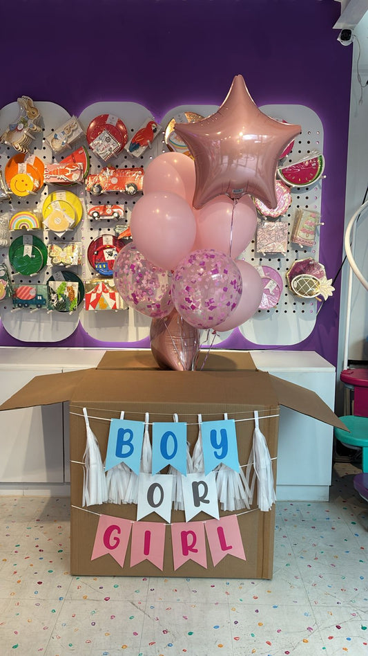 Caja Gender Reveal - Letrero Boy or Girl?