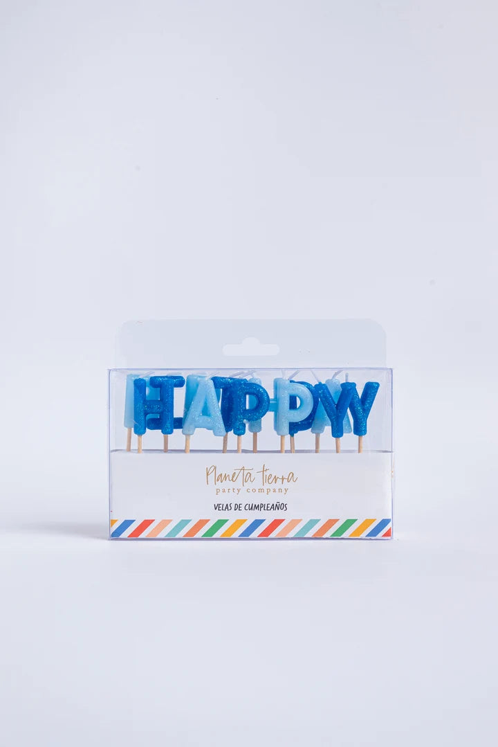 Vela Feliz Cumpleaños  - Azules