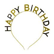 Diadema - Happy Birthday Dorado y Negro  (1 pieza)