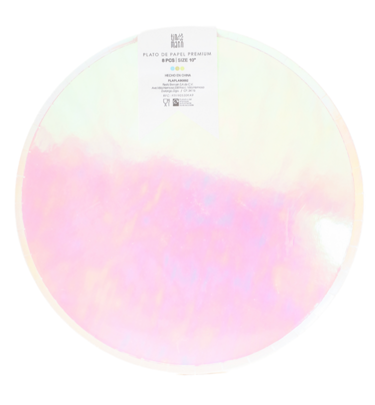 Plato - Iridiscente Foil Extra Grande (8 piezas)