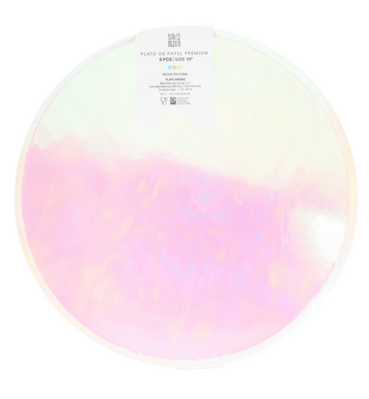 Plato - Iridiscente Foil Extra Grande (8 piezas)