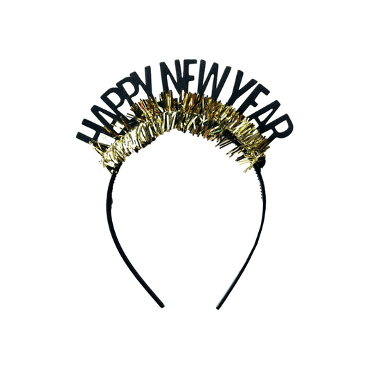 Diadema Happy New Year - Glitter Black (5 piezas)