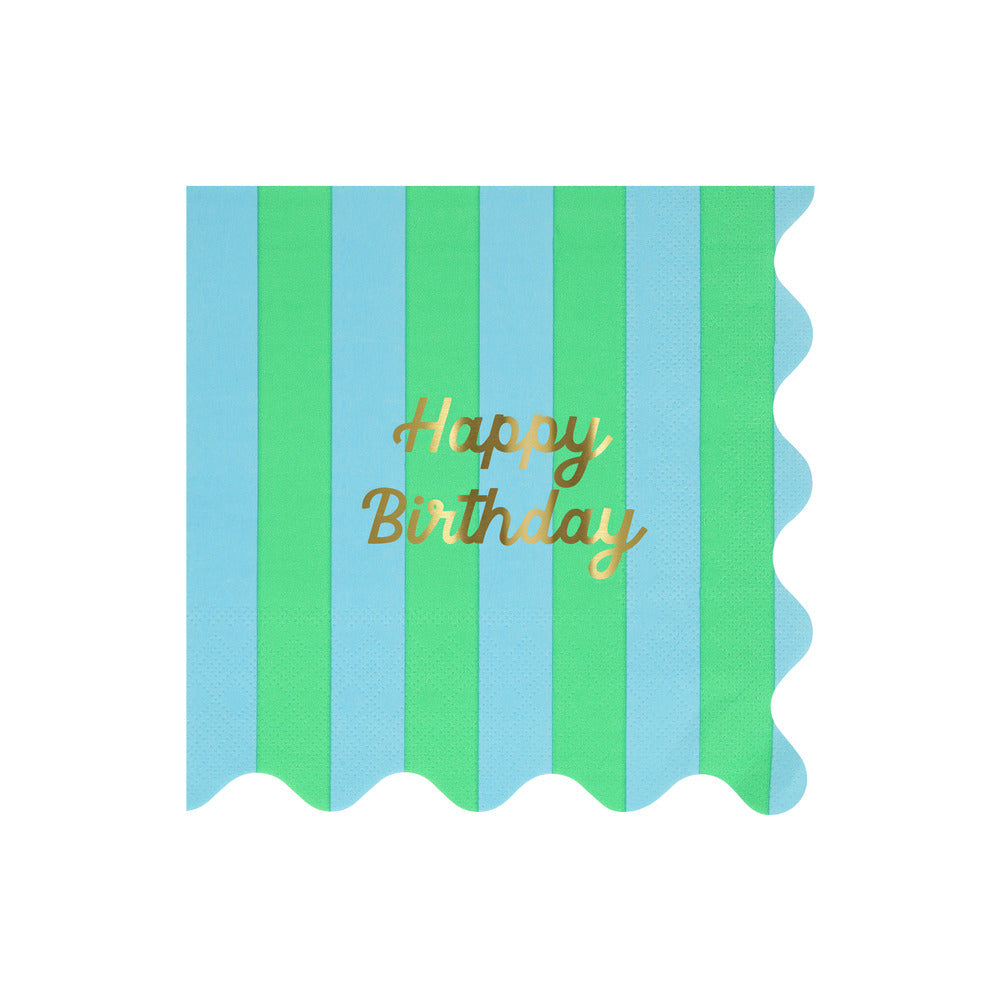 Servilletas grandes Happy Birthday stripes (16pzs)