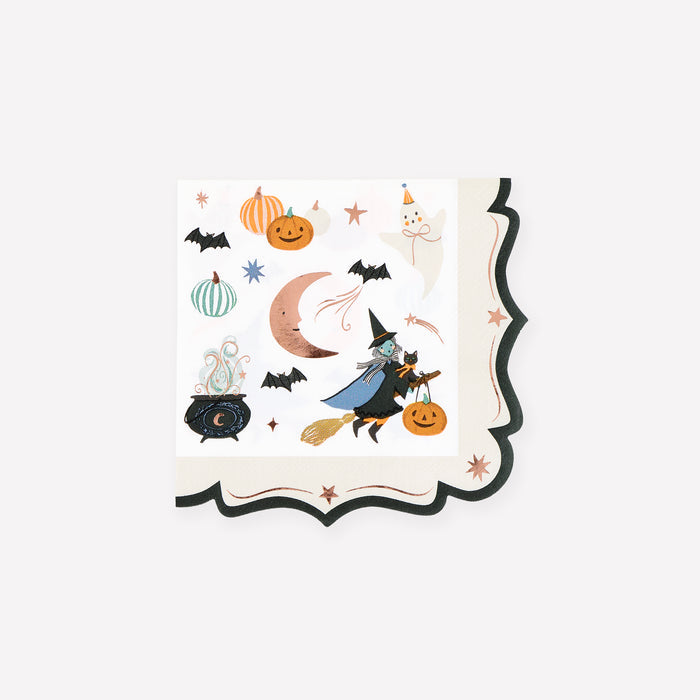 Servilletas  con borde ornamentado para Halloween (16 piezas)