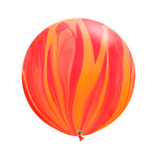 Globo Gigante 3" - Marmol Rojo con Naranja