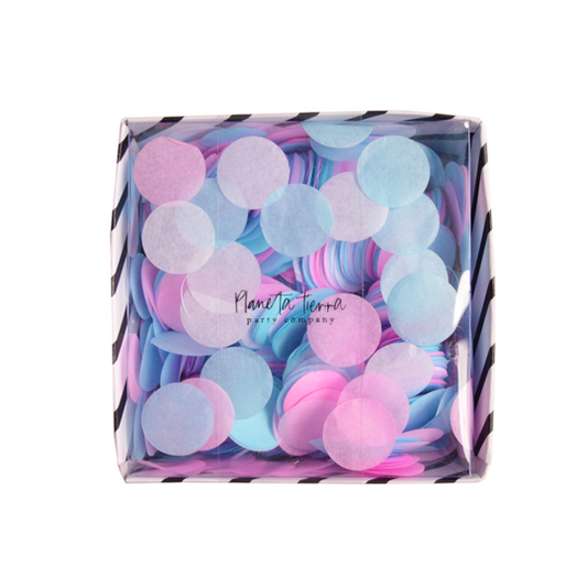 Caja Confetti Redondo - Gender Reveal