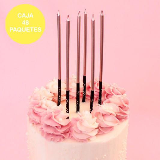 Caja Velas Super Altas - Oro rosa (48 paquetes)