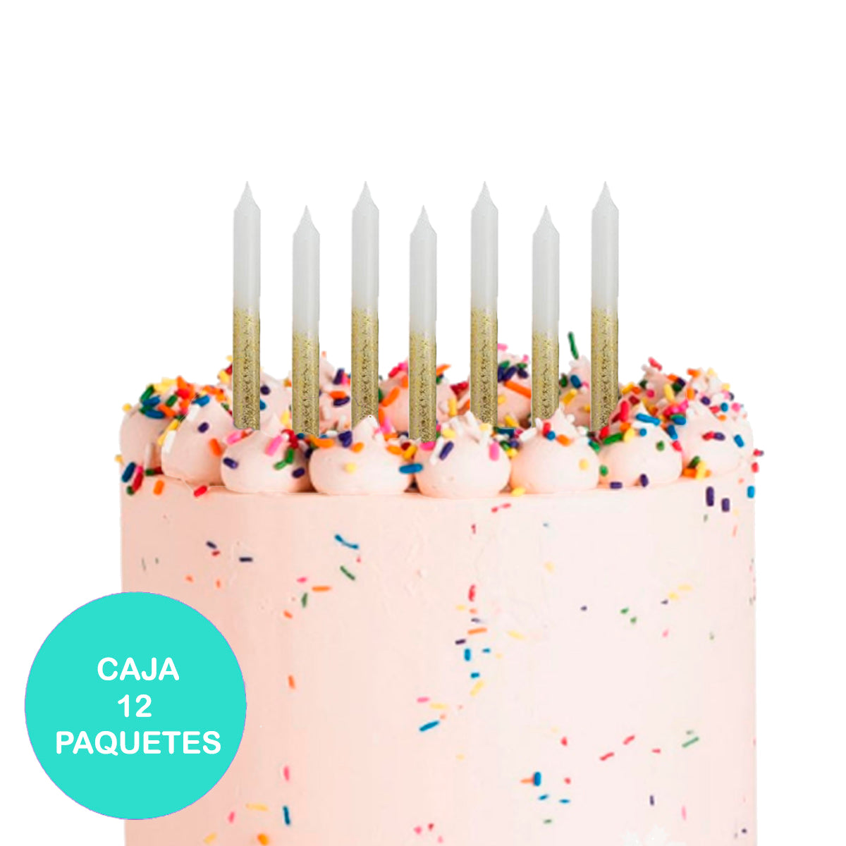 Caja Velas Touch of Gold (12 paquetes)