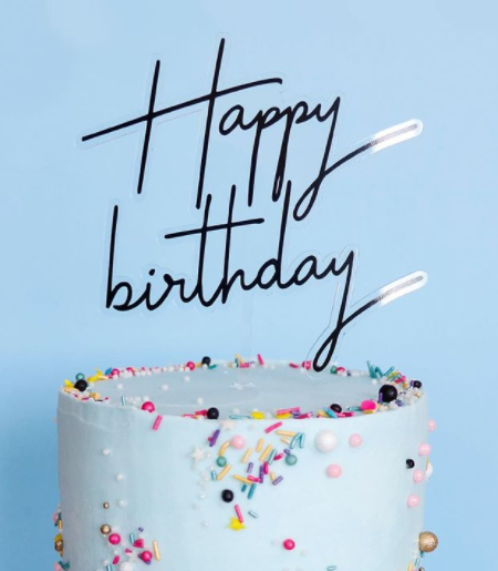 Cake Topper - "Happy Birthday " negro