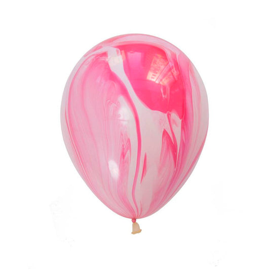 Globo Chico 11" - Marmoleado Rosa con Blanco