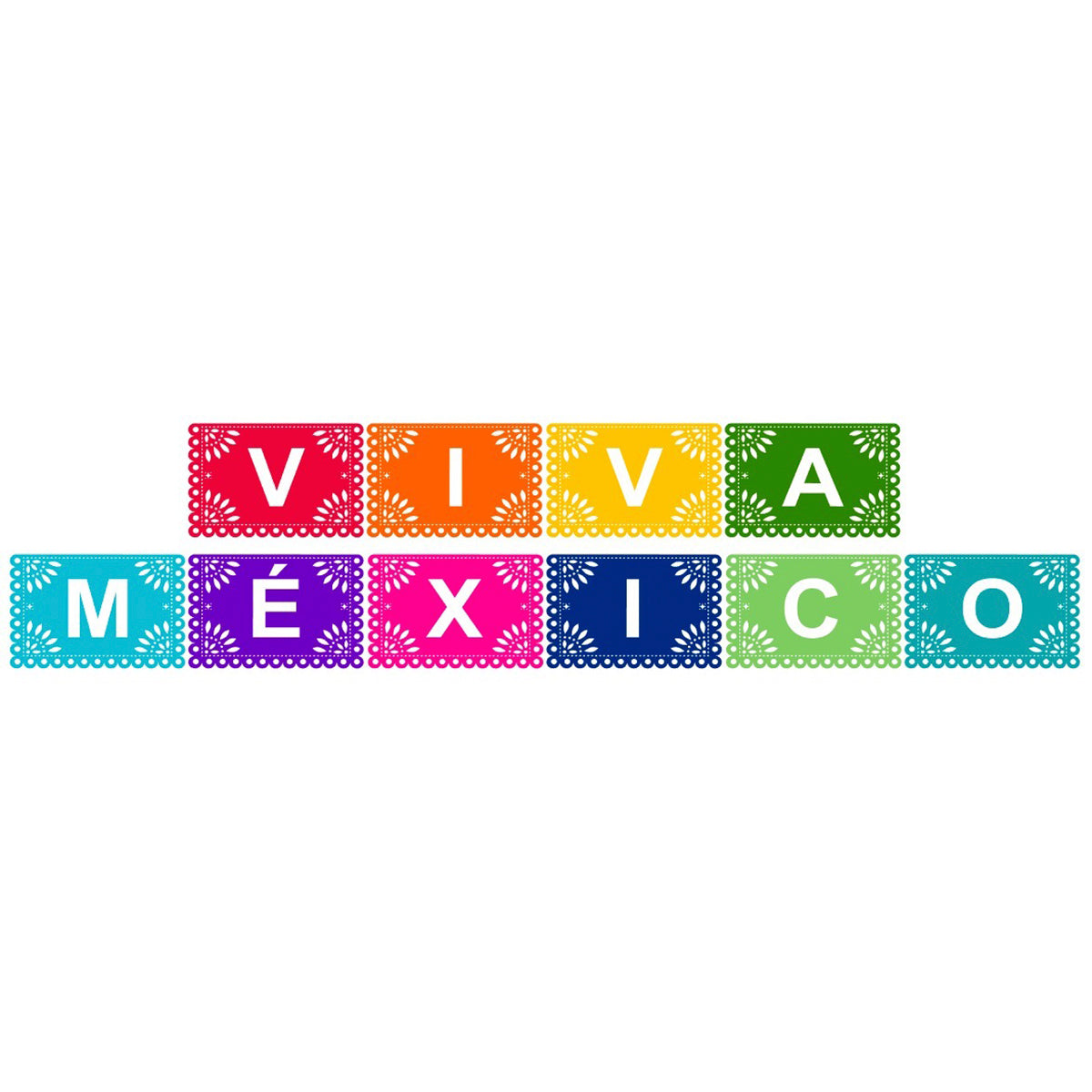 Letrero - Viva México Multicolor