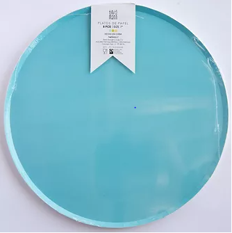 Plato - Azul Claro Grande  (8 piezas) Tinmarin