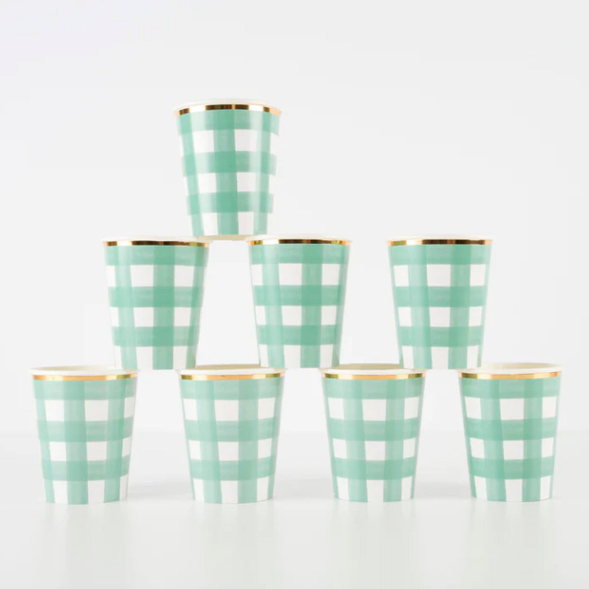 Vaso - Green Gingham (8 piezas)