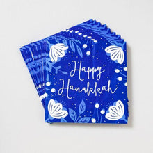 Cargar imagen en el visor de la galería, Servilletas Grandes - Happy Hanukkah (20 piezas)
